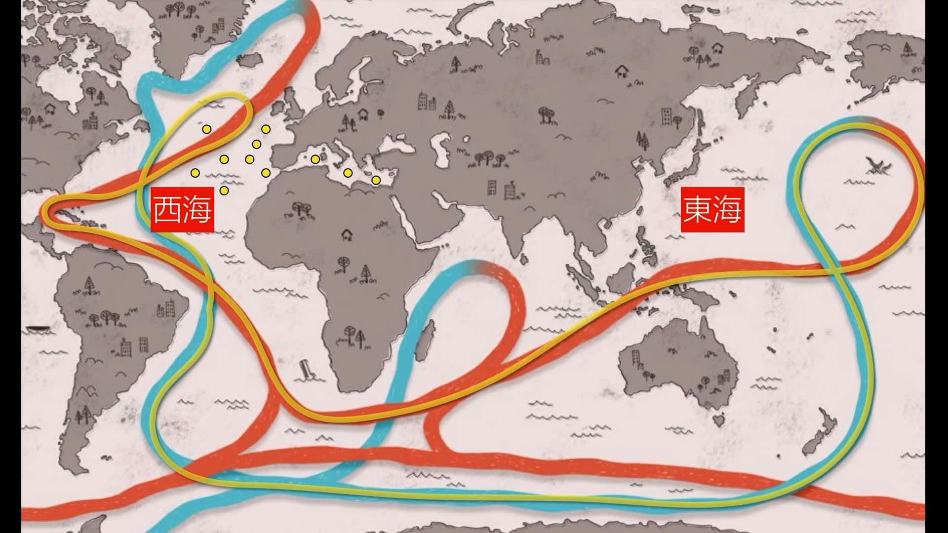 飞鱼沿着洋流在大西洋和印度洋以及太平洋之间洄游